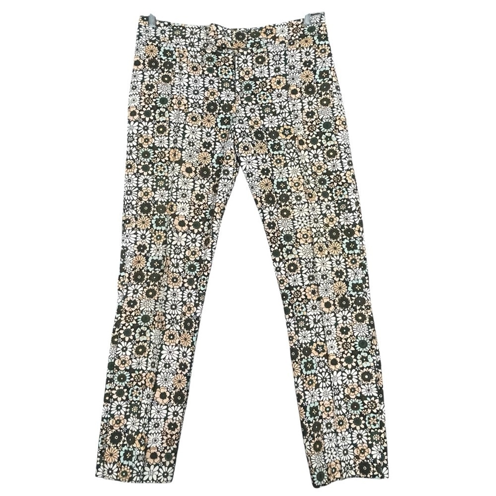 SMYTHE Stovepipe Pants Graphic Floral Jacquard Contemporary Sophisticated - Sz 8